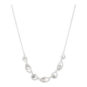Givenchy Pavé Crystal Orb Silver Frontal Necklace, NWT In Gift Box!